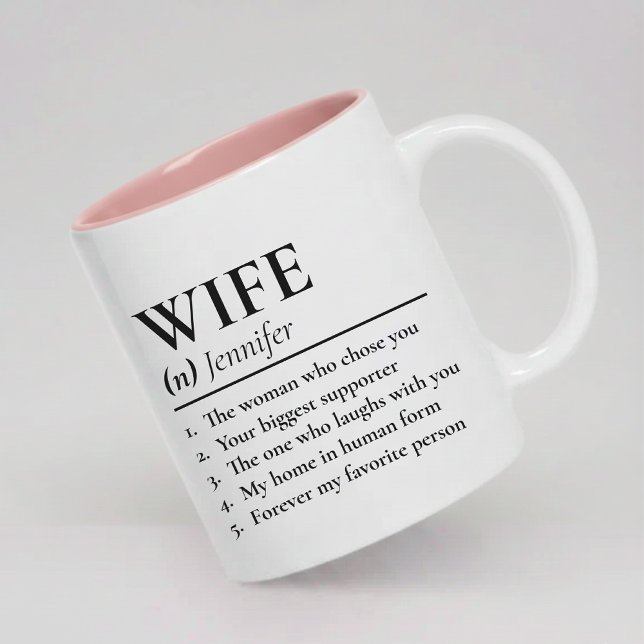 Caneca De Café Em Dois Tons Personalized Wife Definition Mug Newlyweds Gift (Wife Definition Coffee Mug Birthday Gift for Her, Personalized Wife and Husband Mug Wedding Gift)