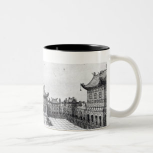 Caneca De Café Em Dois Tons Perspectiva da corte interna