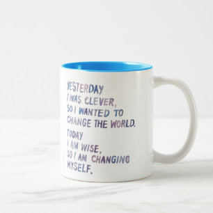 Caneca De Café Em Dois Tons Perspectiva na mudança