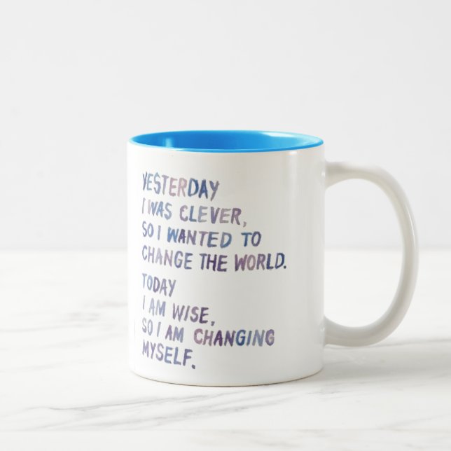 Caneca De Café Em Dois Tons Perspectiva na mudança (Direita)