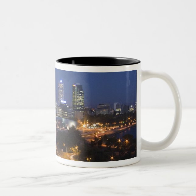 Caneca De Café Em Dois Tons Perth, Austrália. Vista do centro de Perth a parti (Direita)