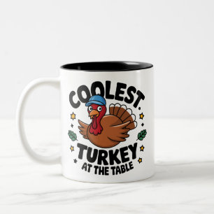 Caneca De Café Em Dois Tons Peru Mais Fixe Na Mesa No Jantar De Ação De Graças