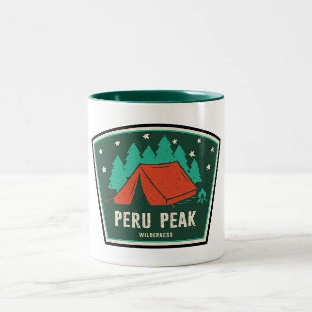 Caneca De Café Em Dois Tons Peru Peak Wilderness Vermont Acampamento (Centro)