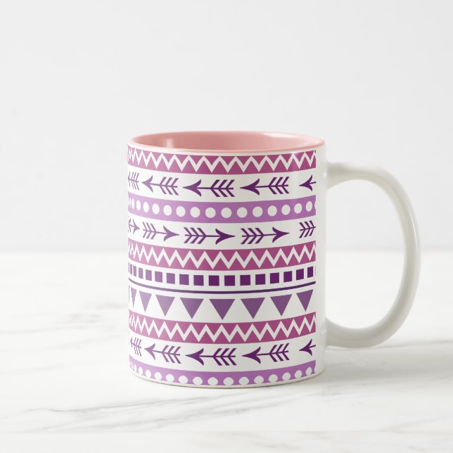 Caneca De Café Em Dois Tons Perucas do padrão Aztec (Direita)