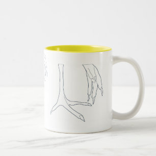 Caneca De Café Em Dois Tons pés da galinha