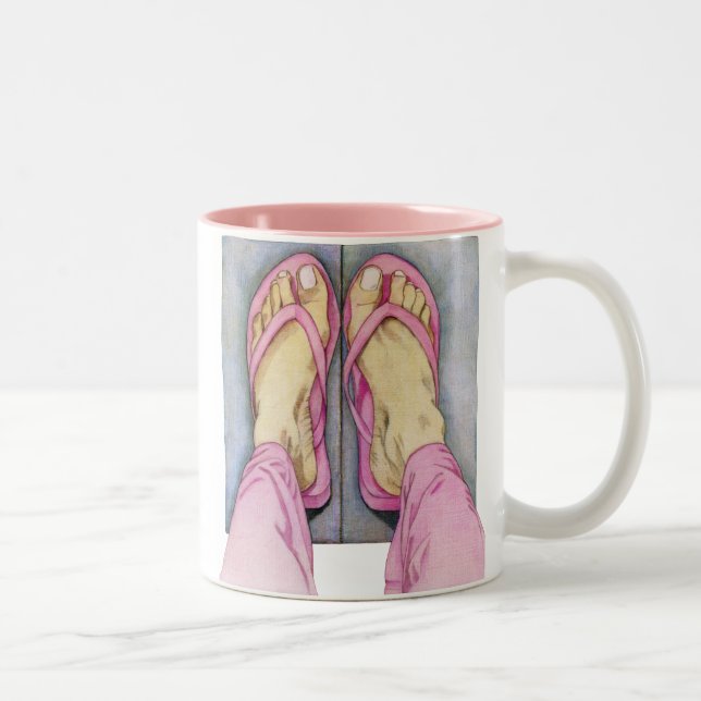Caneca De Café Em Dois Tons Pés Rosa Mug (Direita)
