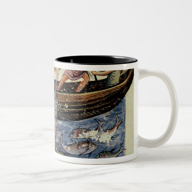 Caneca De Café Em Dois Tons Pesca com uma rede (Direita)