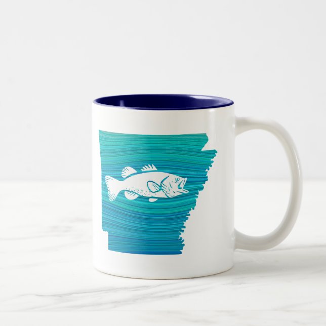 Caneca De Café Em Dois Tons Pesca de Arkansas Wave (Direita)