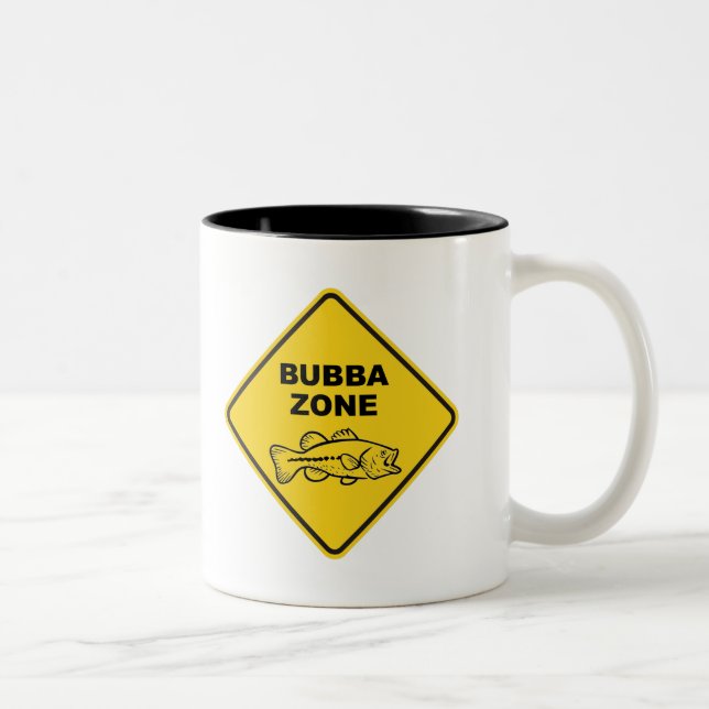 Caneca De Café Em Dois Tons Pesca De Bass Zona Bubba (Direita)