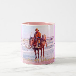 CANECA DE CAFÉ EM DOIS TONS "PESCA DE CAMARÕES NO HORSEBACK"