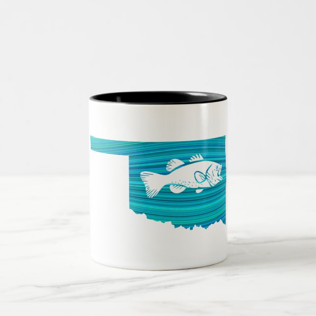 Caneca De Café Em Dois Tons Pesca de Oklahoma Wave (Centro)