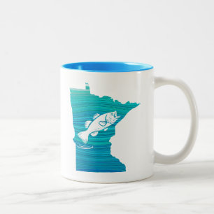 Caneca De Café Em Dois Tons Pesca de Ondas de Minnesota