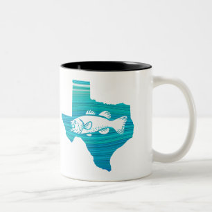Caneca De Café Em Dois Tons Pesca de Ondas do Texas