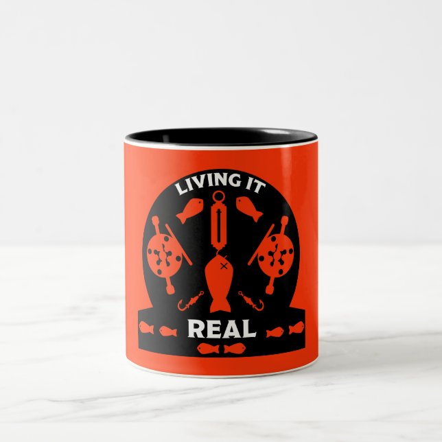 Caneca De Café Em Dois Tons Pesca de Salmão Selvagem (Centro)