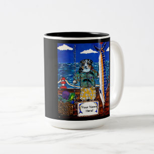 Caneca De Café Em Dois Tons Pesca de Shepherd Marlin australiano