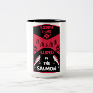 Caneca De Café Em Dois Tons Pesca do salmão no Canadá