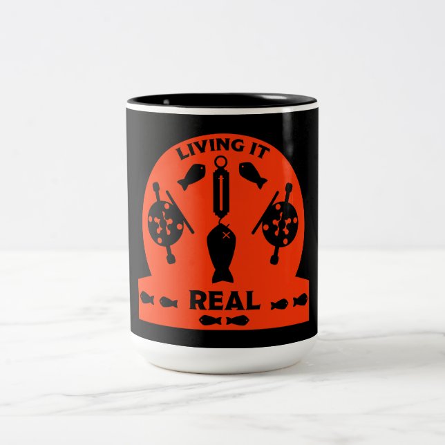 Caneca De Café Em Dois Tons Pesca do salmão selvagem (Centro)