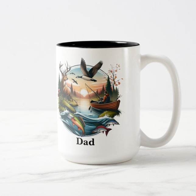 Caneca De Café Em Dois Tons Pesca e caça (Direita)
