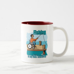 Caneca De Café Em Dois Tons Pesca em cadeira de rodas