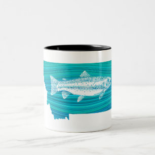 Caneca De Café Em Dois Tons Pesca em Montana Wave