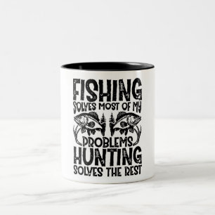 Caneca De Café Em Dois Tons Pesca Engraçada/Caça