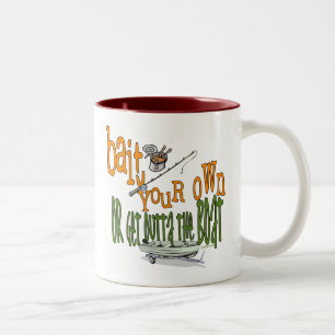 Caneca De Café Em Dois Tons Pesca Engraçada De Cama De Humor De Pesca Isca