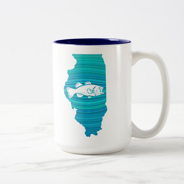 Caneca De Café Em Dois Tons Pesca na Onda de Illinois (Direita)
