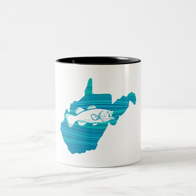 Caneca De Café Em Dois Tons Pesca Wave West Virginia (Centro)