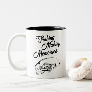 Caneca De Café Em Dois Tons Pescador Memórias da Pesca do Dia dos Pais