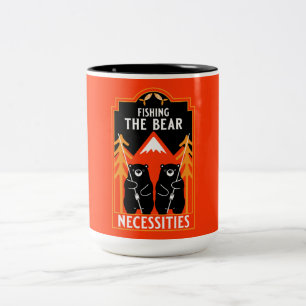 Caneca De Café Em Dois Tons Pescar As Necessidades Do Urso