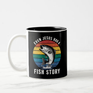 Caneca De Café Em Dois Tons Pescar Até Jesus Teve Um Peixe De Bass De Estória