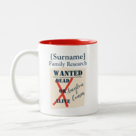 Caneca De Café Em Dois Tons Pesquisa da Família [Sobrenome] (Cartaz de Procura