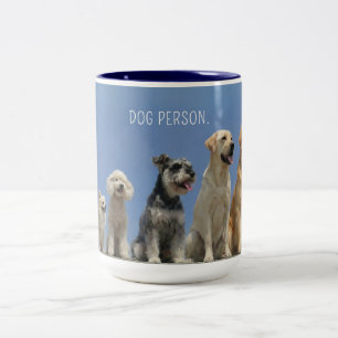 Caneca De Café Em Dois Tons Pessoa Moderna de Cachorro   Foto Minimalista de M