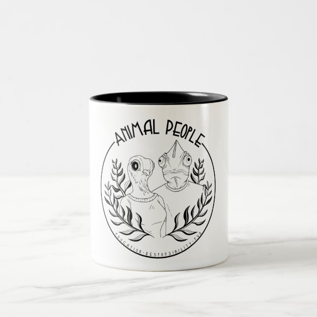 Caneca De Café Em Dois Tons Pessoas de animais (Centro)