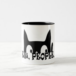 Caneca De Café Em Dois Tons Pessoas Engraçado Gato Negro