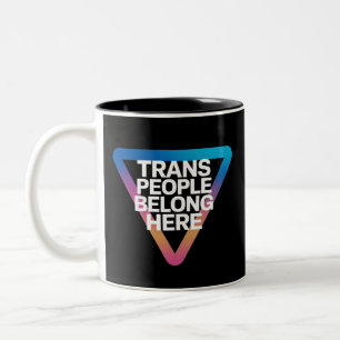 Caneca De Café Em Dois Tons Pessoas Trans Pertencem Orgulho Direitos Gay Respe