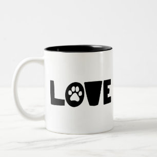 Caneca De Café Em Dois Tons Pet Ama O Cão-De-Obra Diz Que Cães São Fam