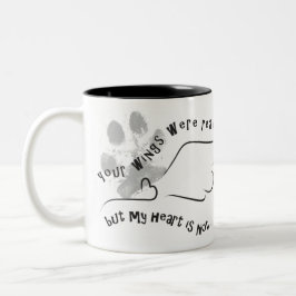 Caneca De Café Em Dois Tons Pet Loss - suas asas estavam prontas
