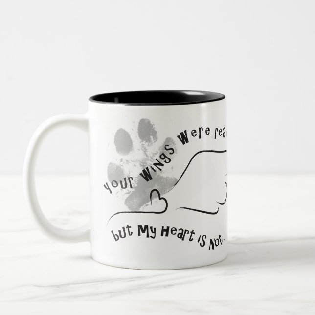 Caneca De Café Em Dois Tons Pet Loss - suas asas estavam prontas (Esquerda)
