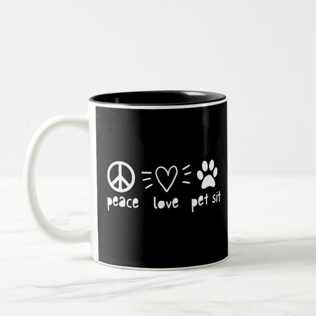 Caneca De Café Em Dois Tons Pet Sit de Paz (Esquerda)