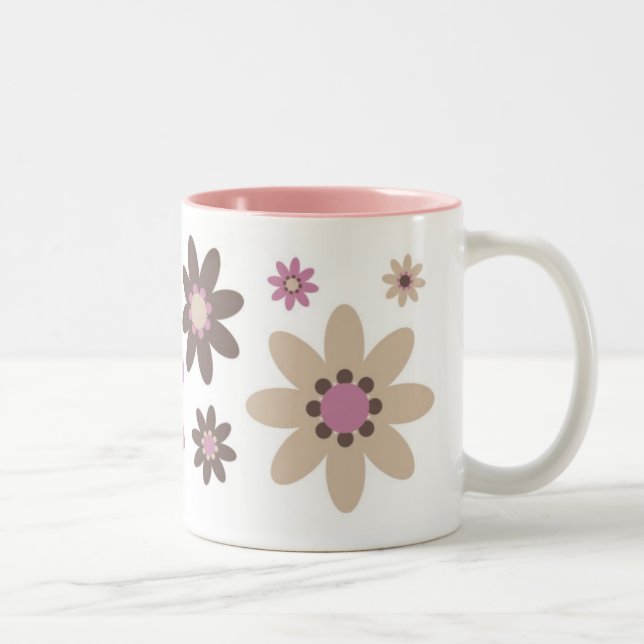 Caneca De Café Em Dois Tons Pétala cor-de-rosa (Direita)