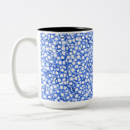Caneca De Café Em Dois Tons Pétalas Azuis Geradas por Computador