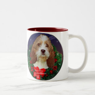 Caneca De Café Em Dois Tons Petit Basset Griffon Vendeen presentes de Natal