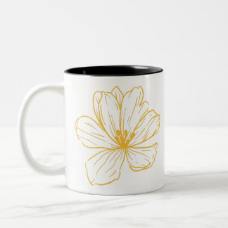 Caneca De Café Em Dois Tons Petite fleur jaune - Kook Art