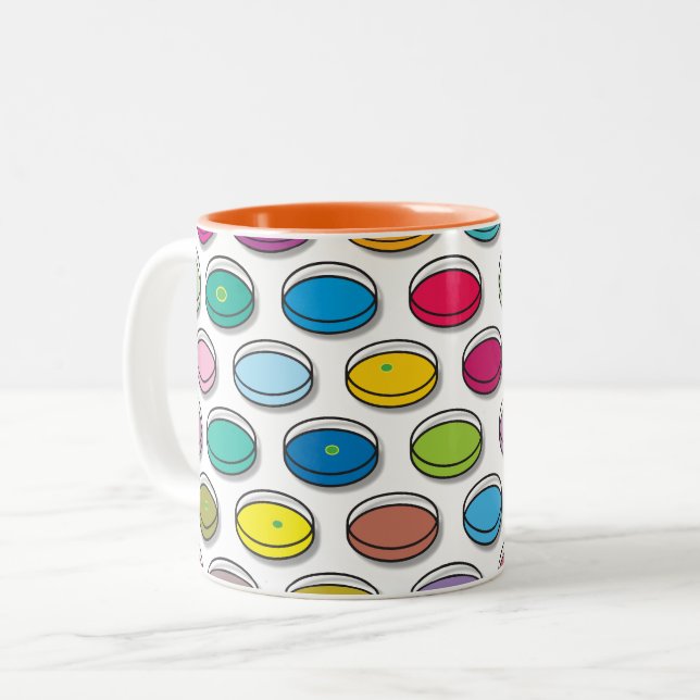 Caneca De Café Em Dois Tons Petri Dishes Medical Science (Frente Esquerda)