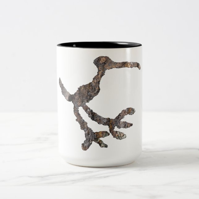 Caneca De Café Em Dois Tons Petroglifo de Ave (Centro)
