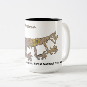 Caneca De Café Em Dois Tons Petroglifo de Leão da Montanha
