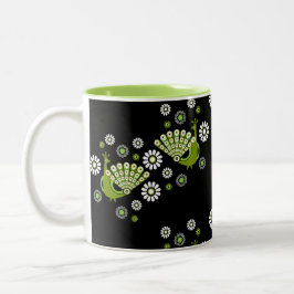 Caneca De Café Em Dois Tons Pheasants Peacock Art