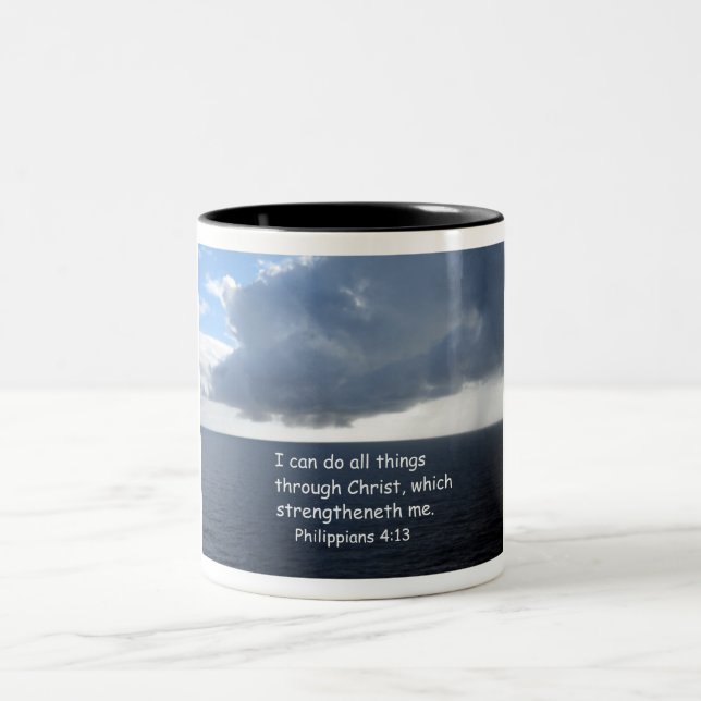 Caneca De Café Em Dois Tons Philippians 4:13 (Centro)