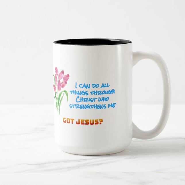 Caneca De Café Em Dois Tons Philippians 4:13 Mug (Direita)